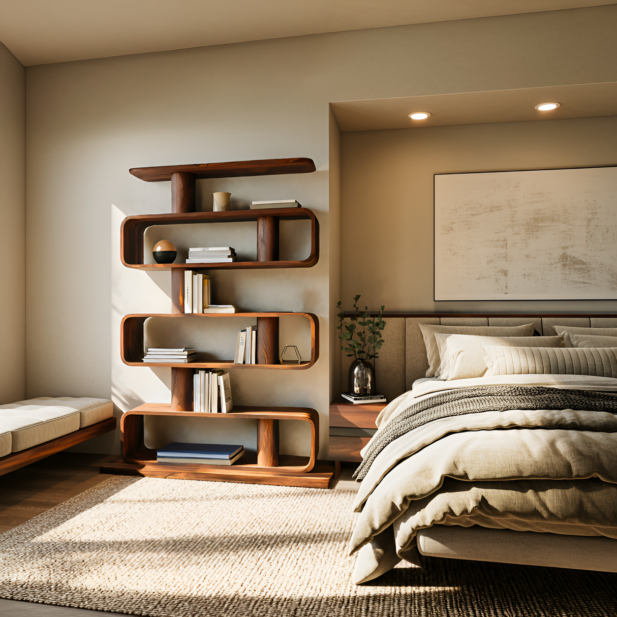 Minimalist Bookshelf With Shelves For Stylish Living Room