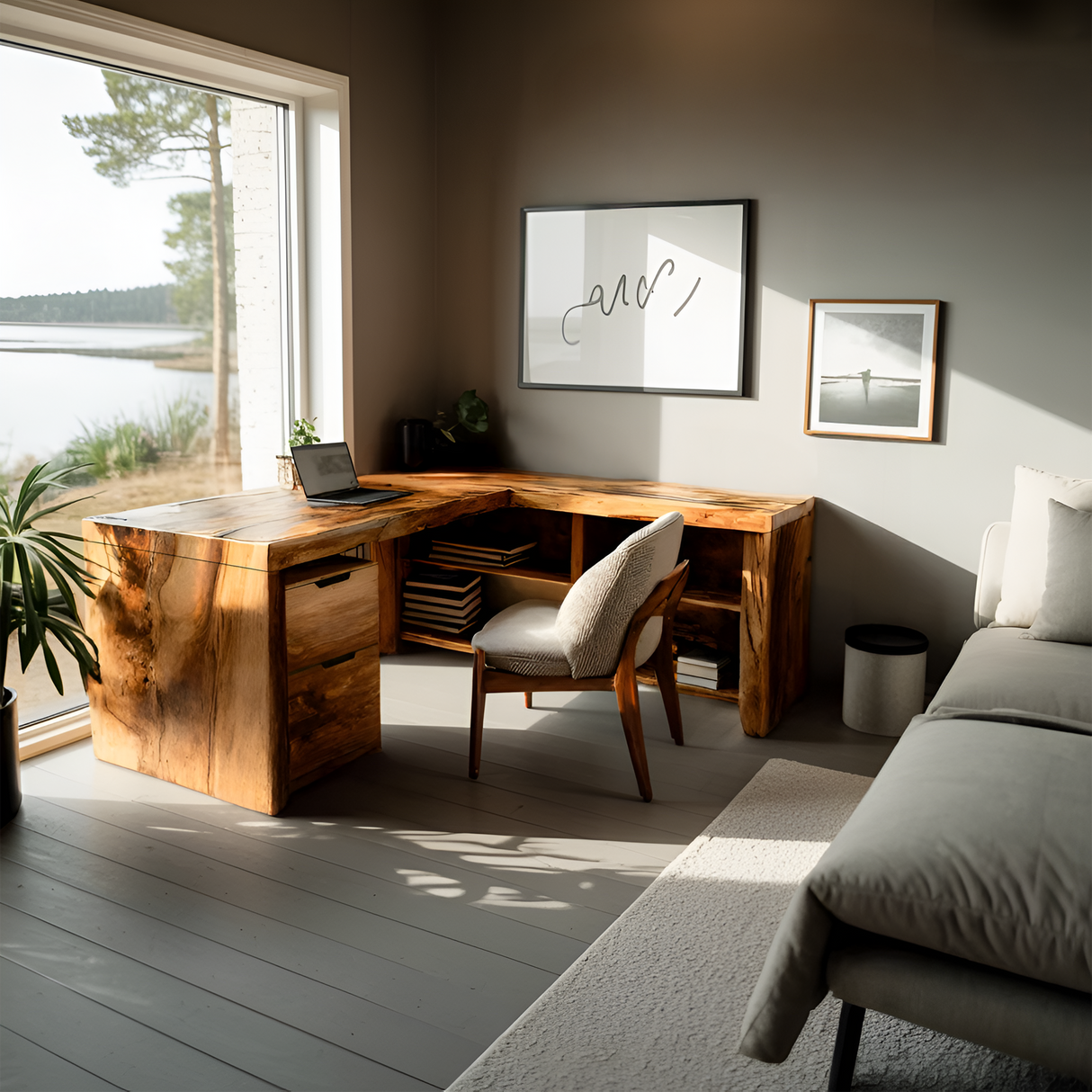 Contemporary L Shaped Workstation Desk For Study Room