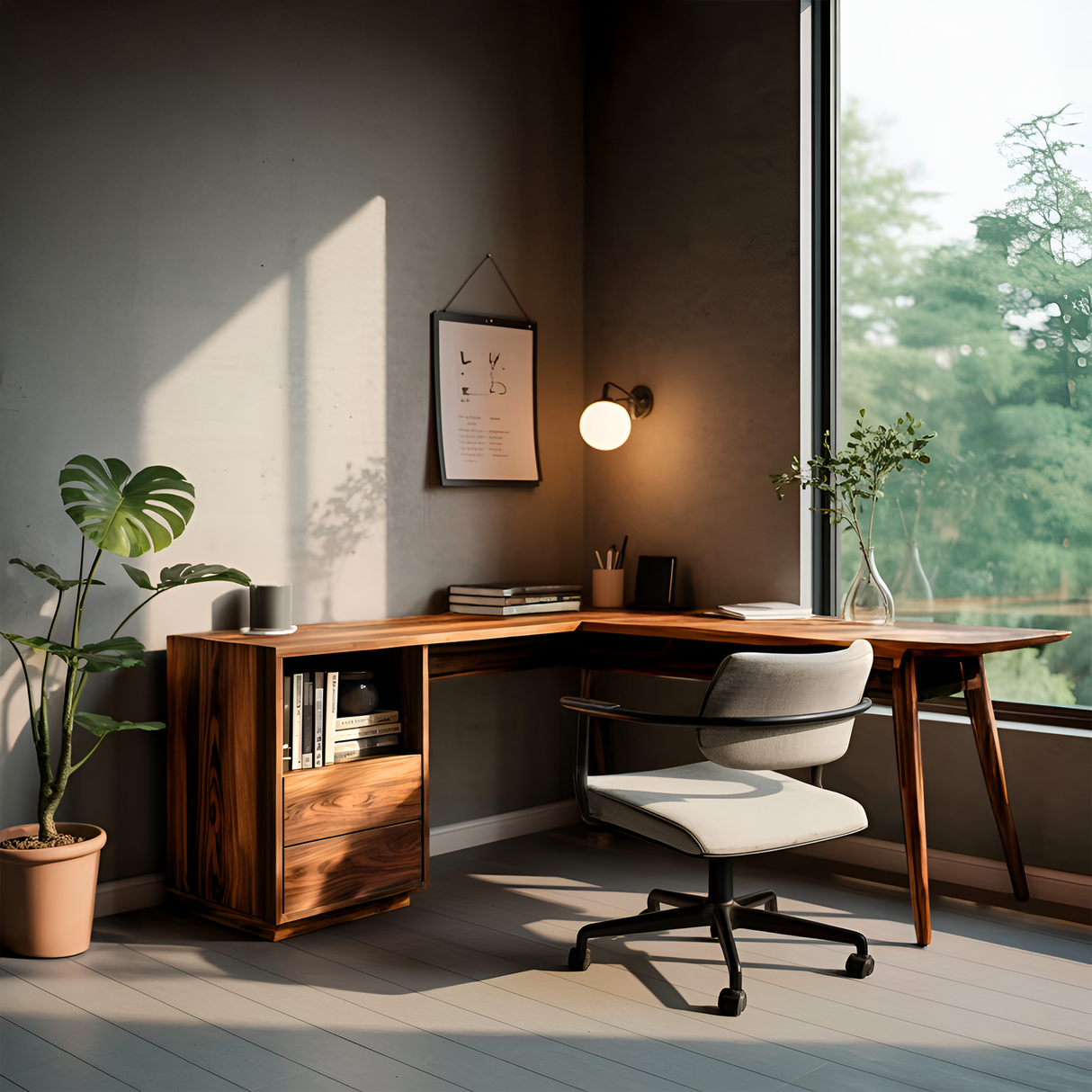 L Shaped Study Desk For Home Office