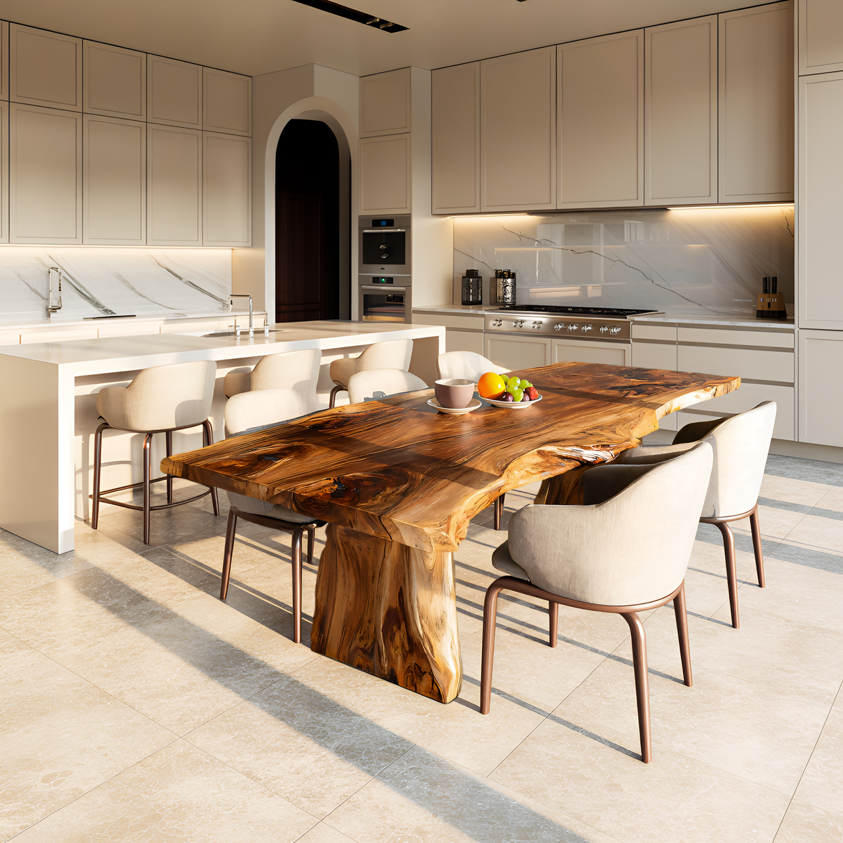 Handcrafted Live Edge Dining Table For Modern Kitchen