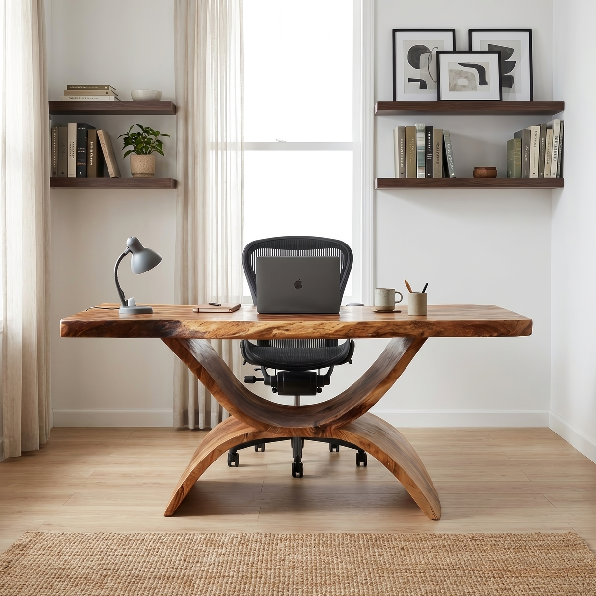 Handcrafted Solid Wood Desk For Home Office And Living Room