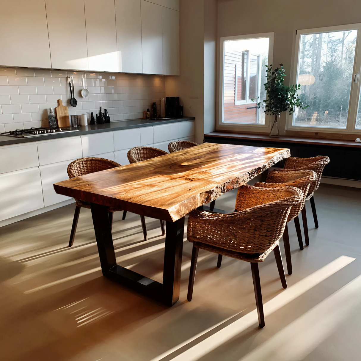 Furniture Decor Handcrafted Live Edge Dining Table Organic