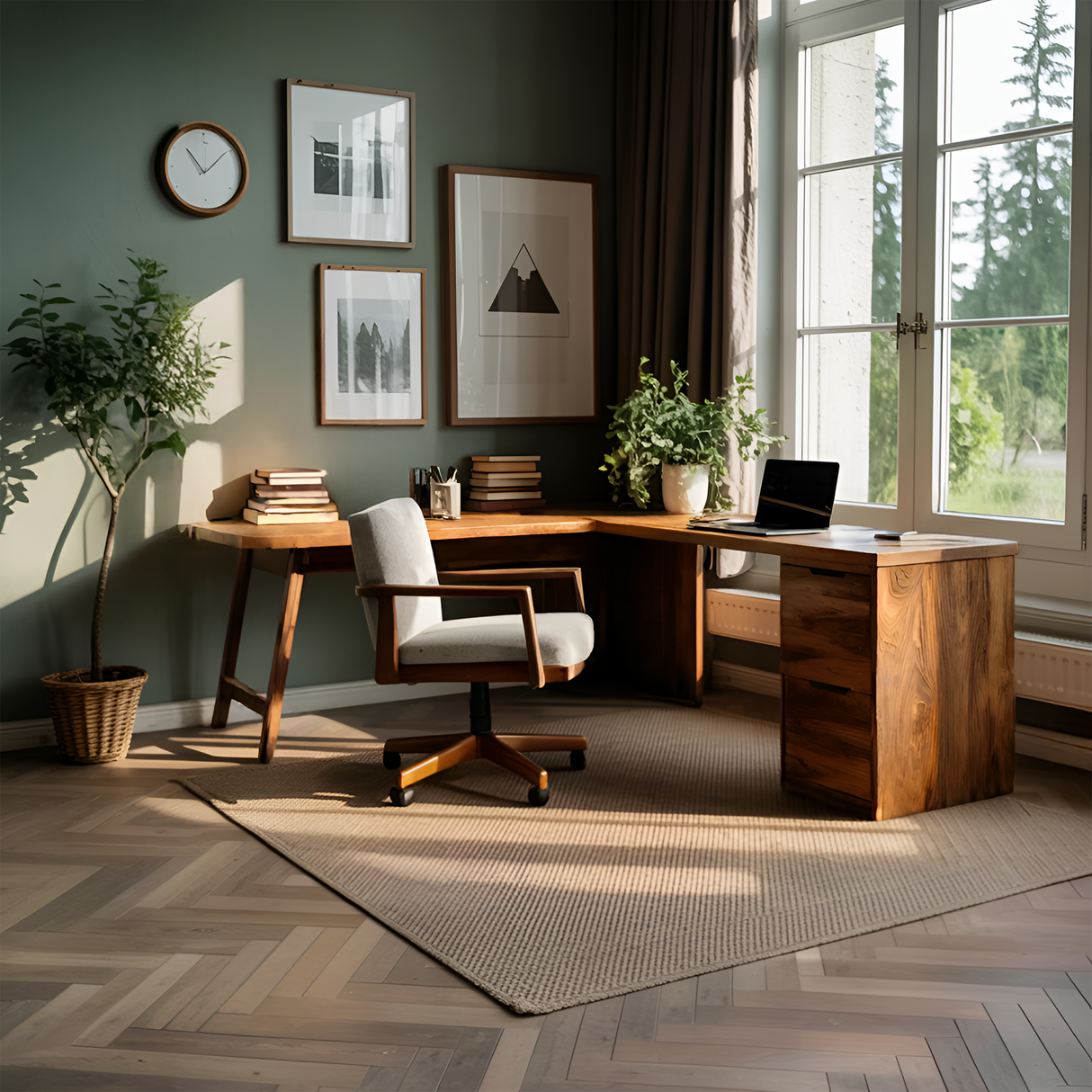 Luxury L Shaped Desk With Drawer For Home Office