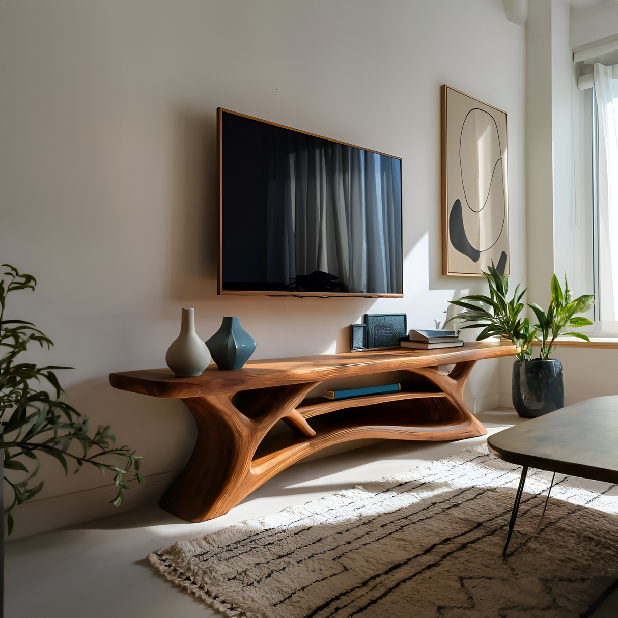 Modern TV Shelf Multi-tiered Design For Living Decor