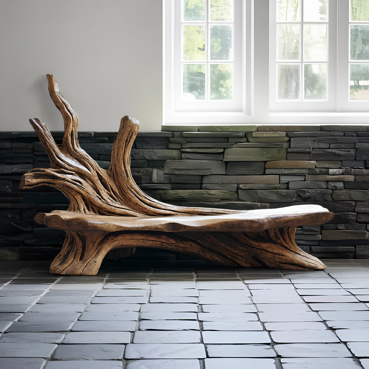 Farmhouse Branch Bench Outdoor Decor For Charming Backyards