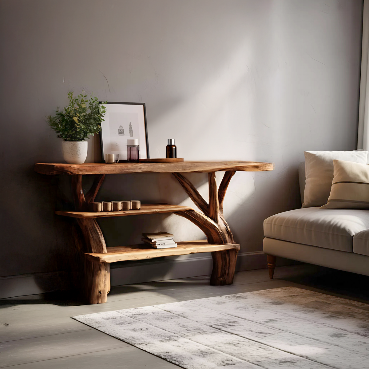 Farmhouse Solid Wood Console Table For Living Room Furniture Decor – ET ...