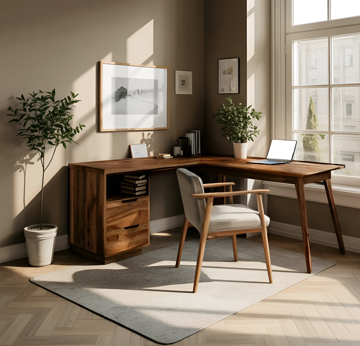 Minimal L Shaped Desk For Home Workspace