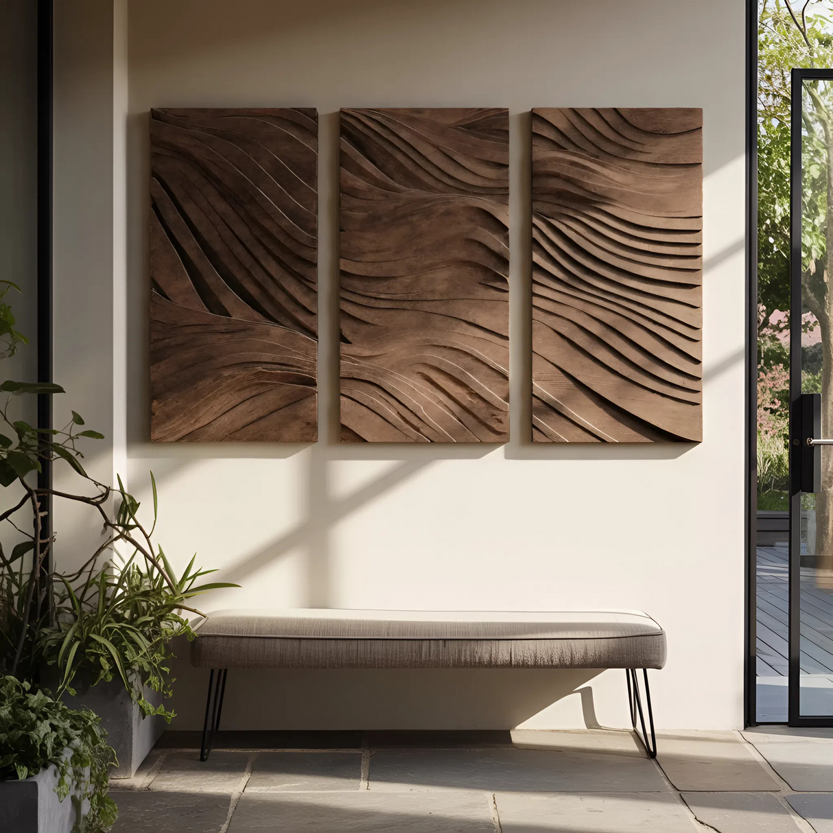 Modern Rectangle Solid Wood Wall Art For Bedroom