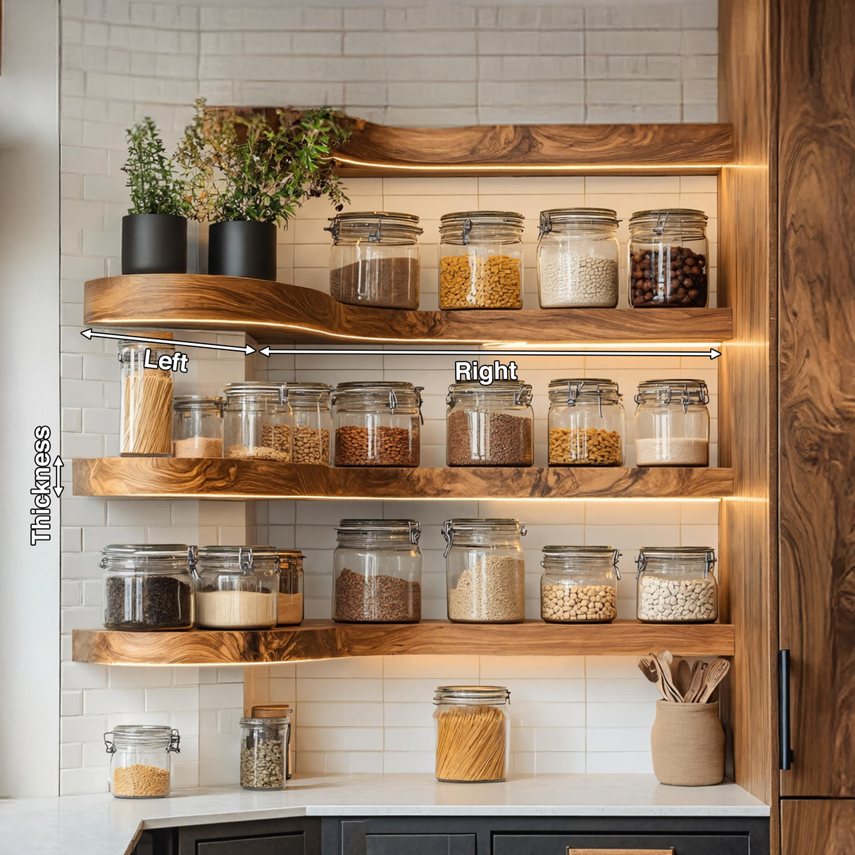 Mid Century Handmade Spice Storage For Kitchen Wall
