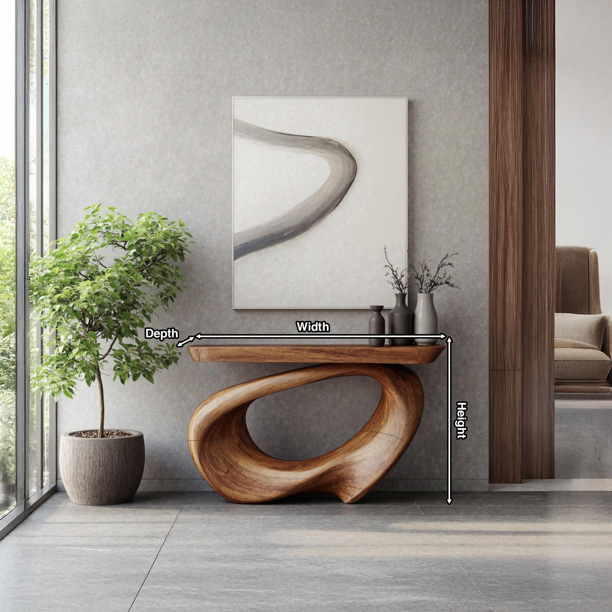 Rustic Live Edge Console Table Entryway Design