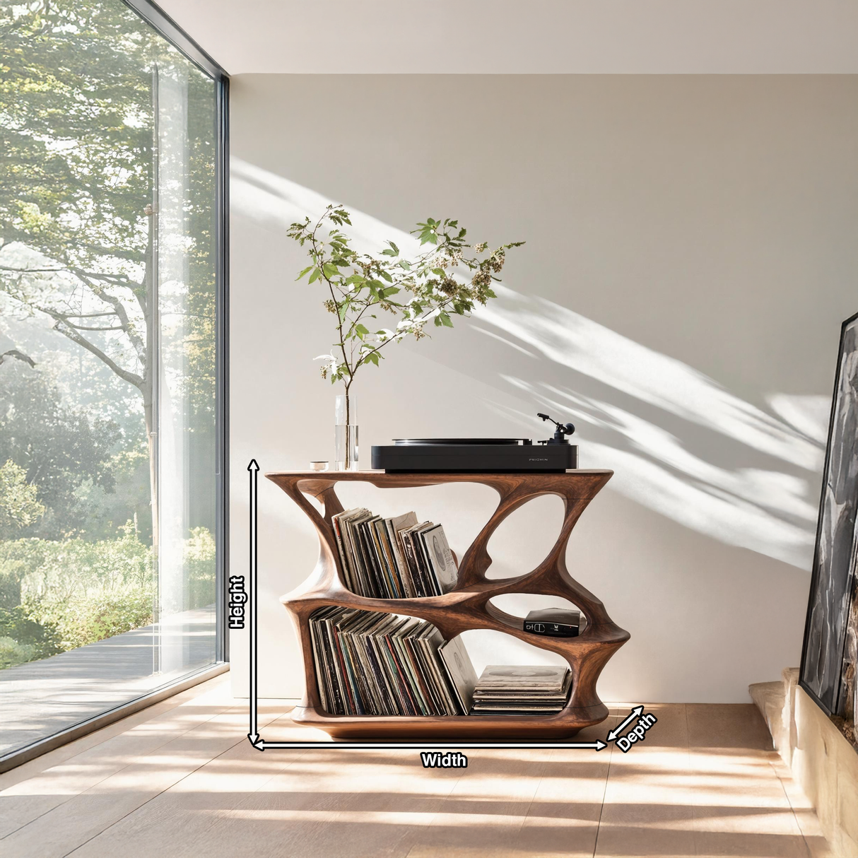 Mid Century Record Stand Vinyl Storage Solution