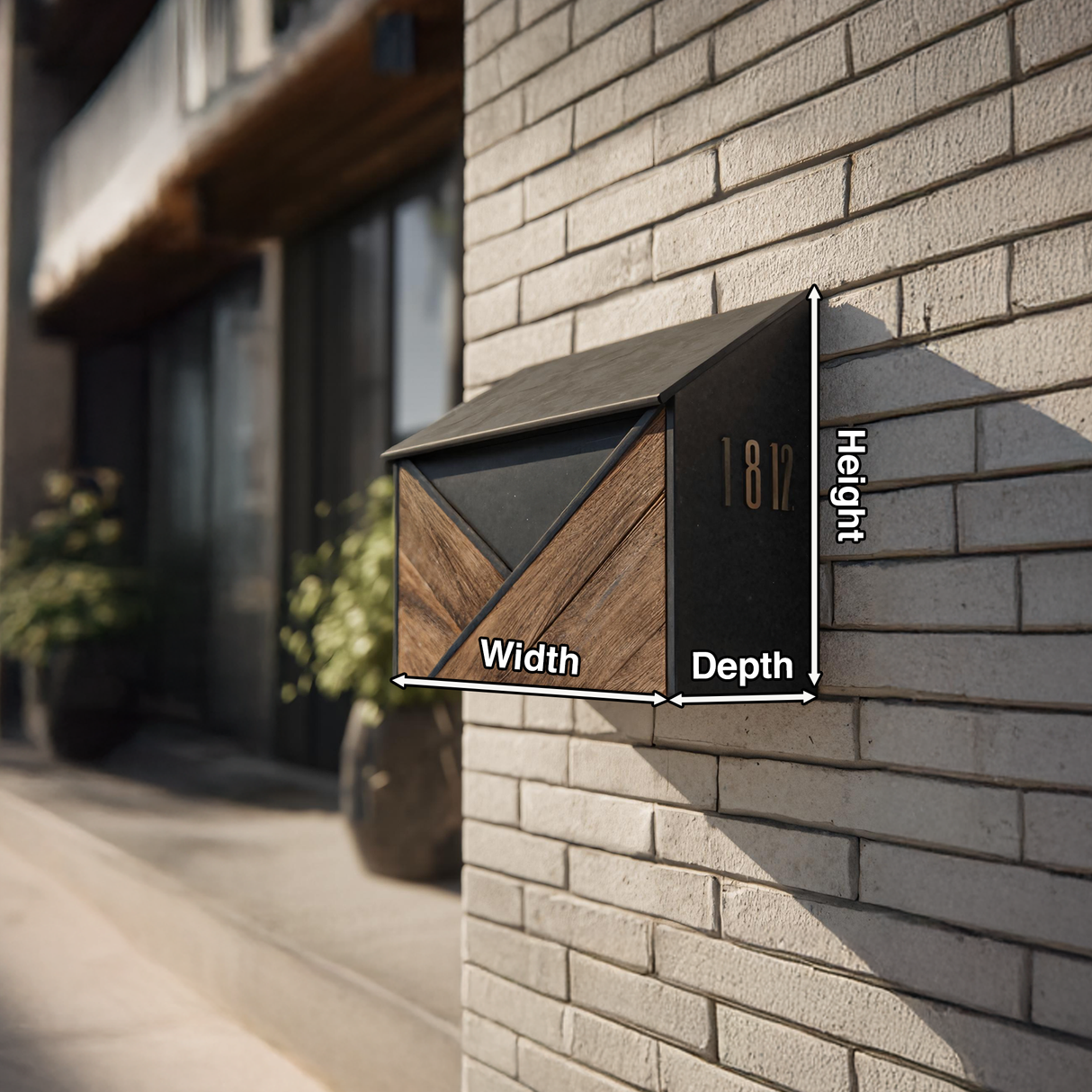 Modern Wooden Sculpture Mailbox For Outdoor Furniture Yard Accent