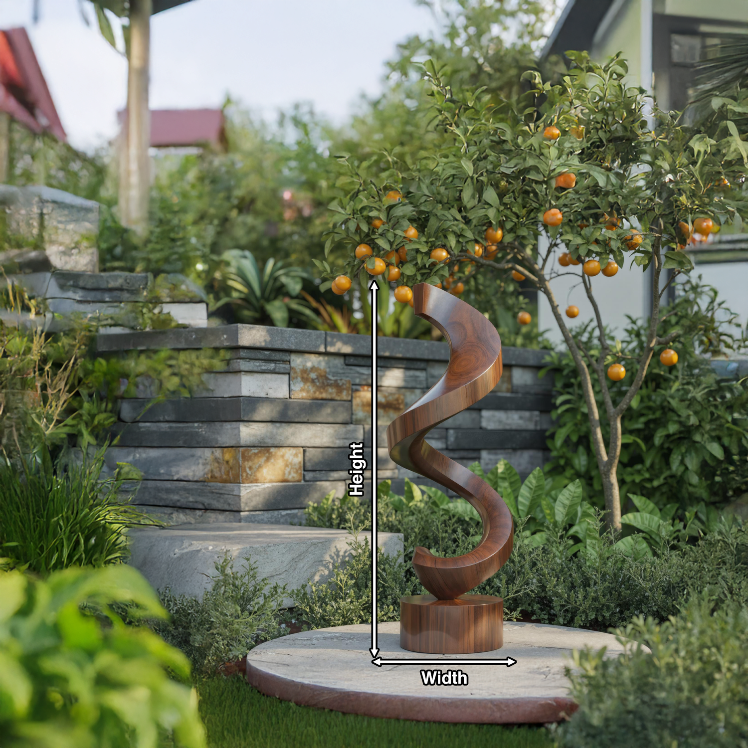 Handcrafted Wooden Sculpture For Garden Art Decor