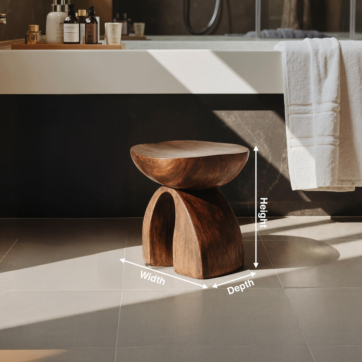 Rustic Shower Bench For Bathroom Seating And Decor