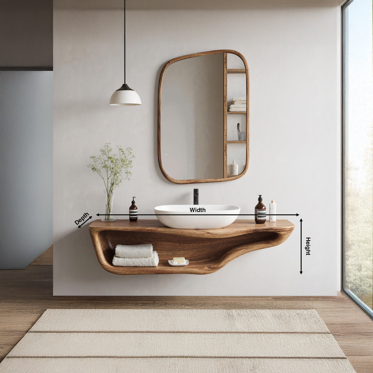 Handcrafted Live Edge Vanity For Custom Bathrooms