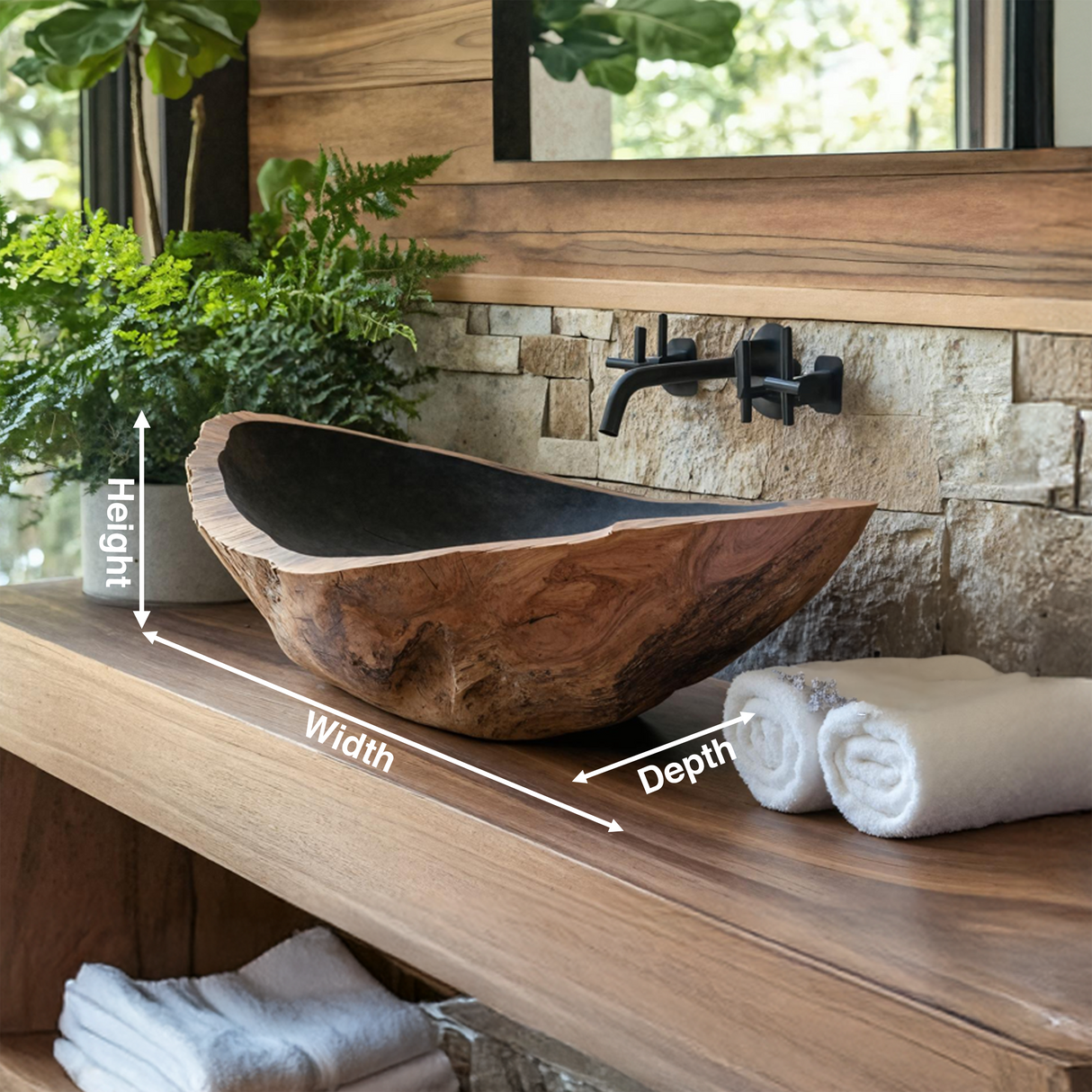 Farmhouse Wood Wash Basin For Country Style Bathroom