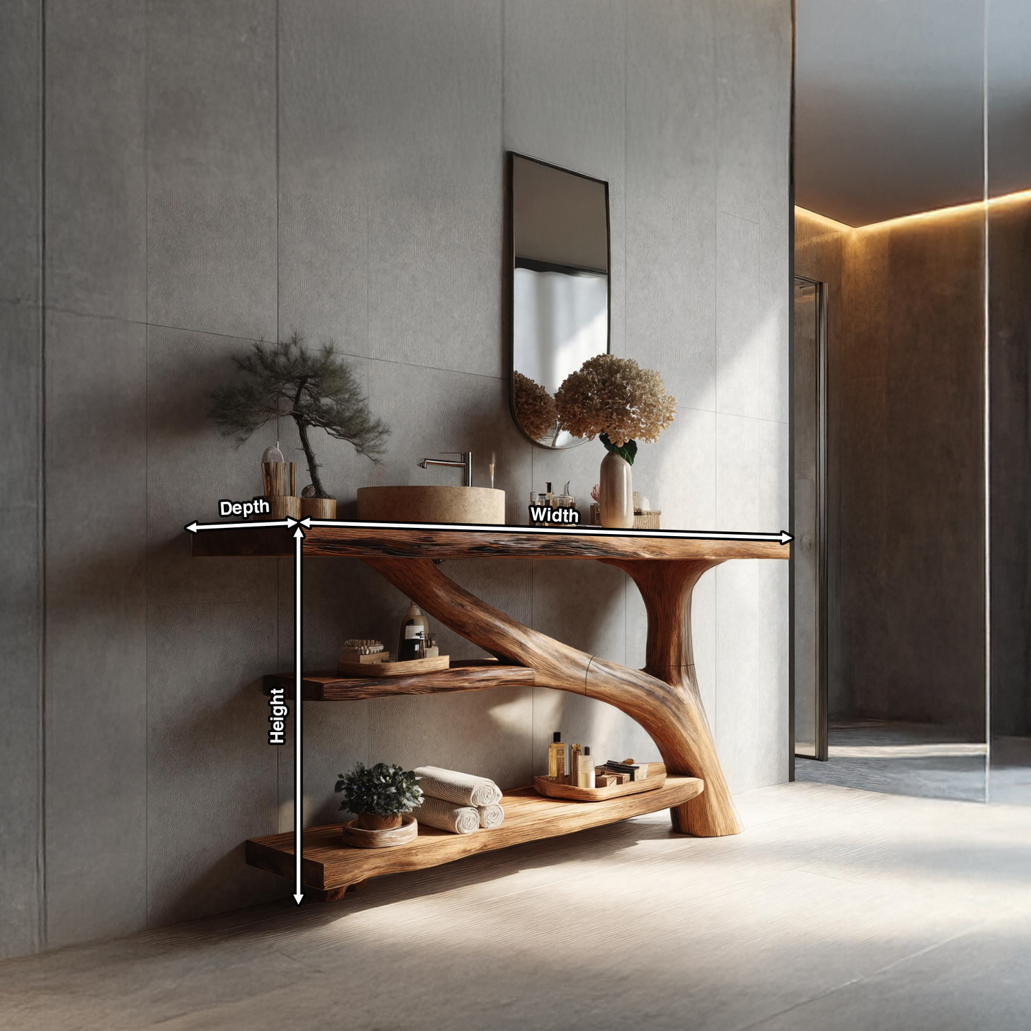 Modern Solid Wood Bathroom Vanity For Modern Rustic Furniture Decor