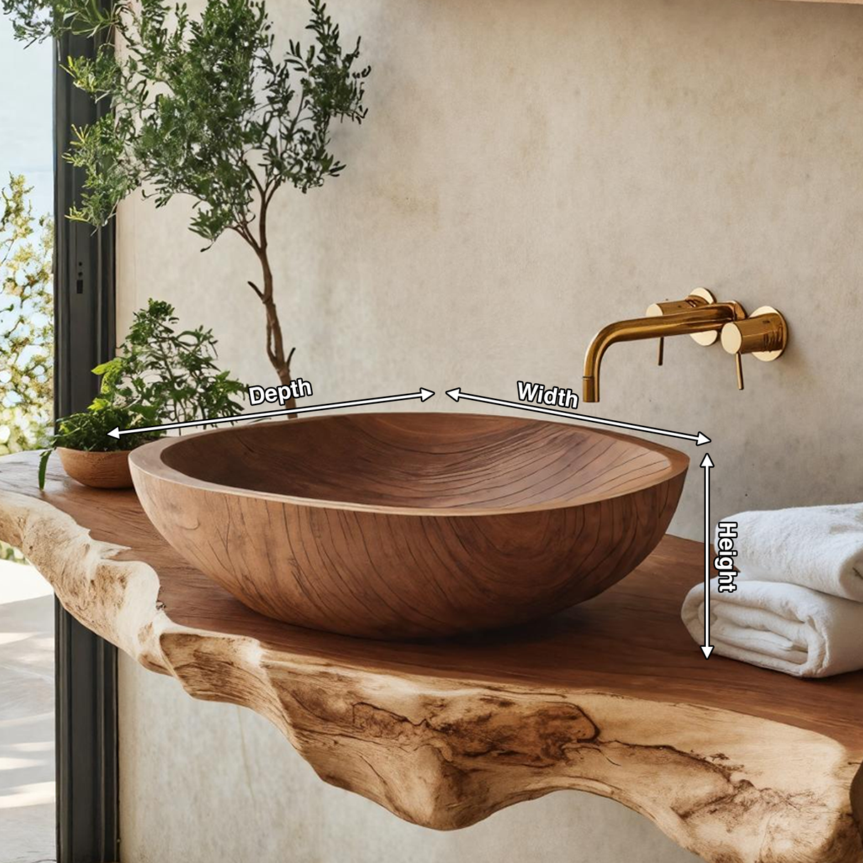 Rustic Wood Wash Basin For Cozy Bathroom Vanity Decor