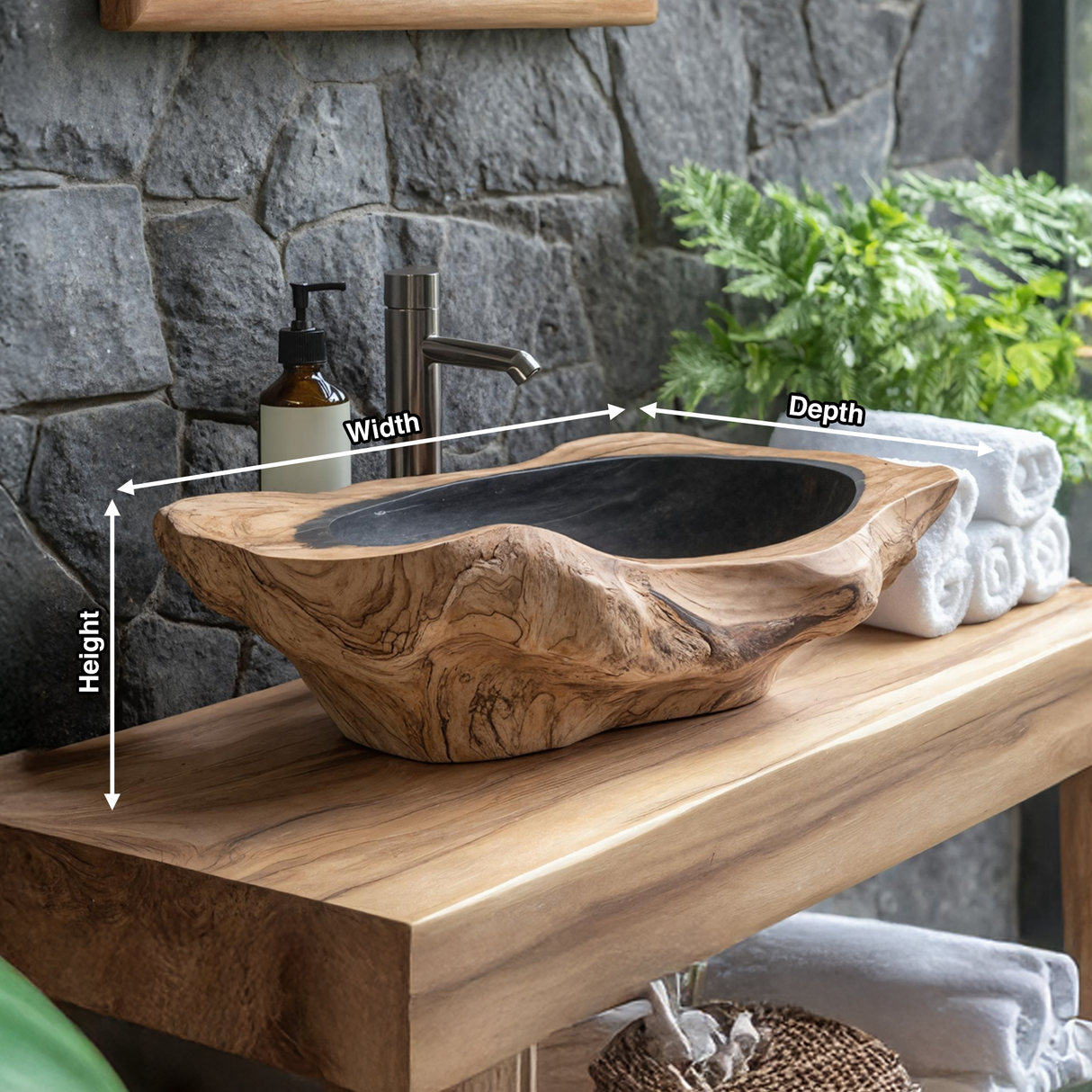 Handcrafted Solid Wood Sink For Bathroom Design Upgrade