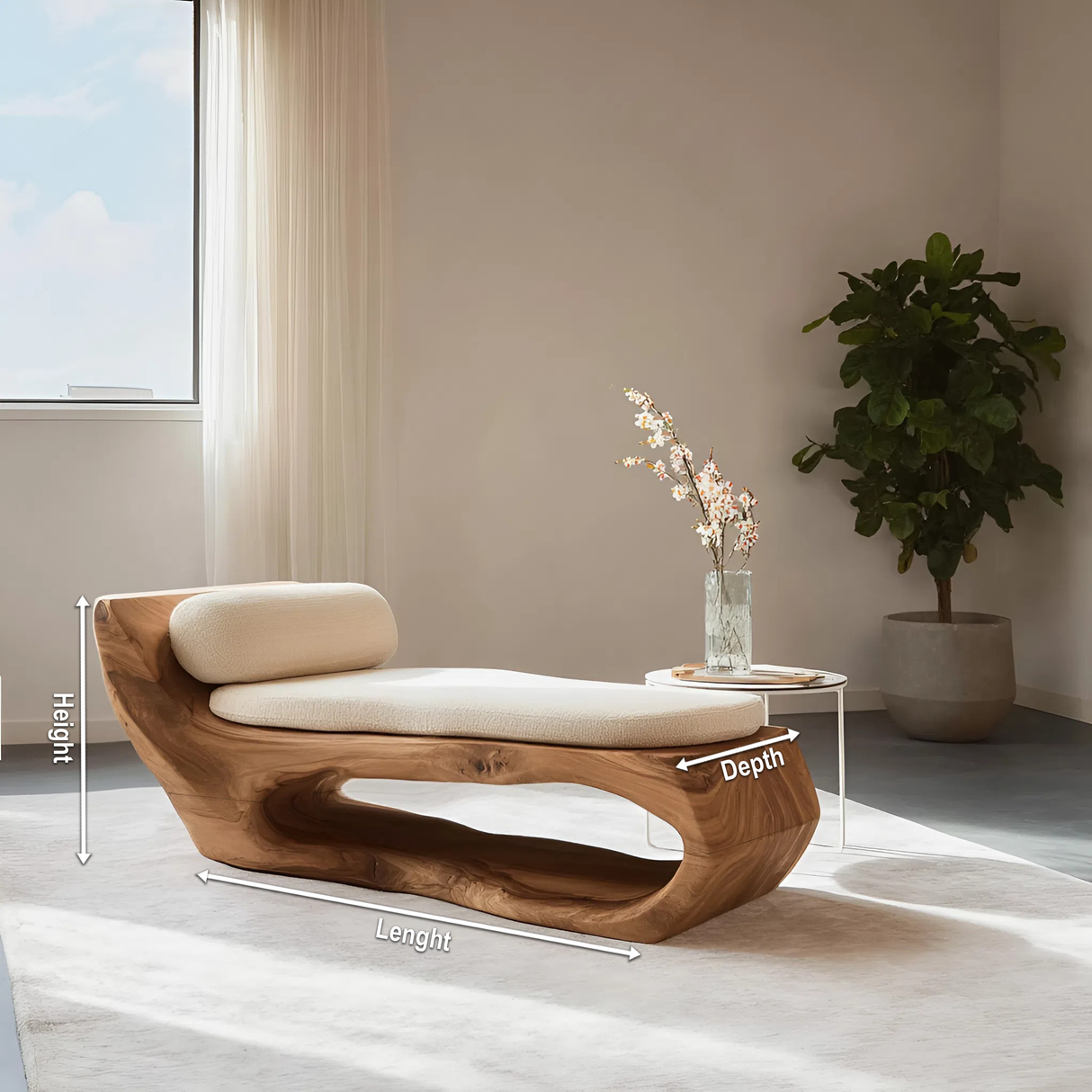 Modern Wooden Lounge Chair For Living Room