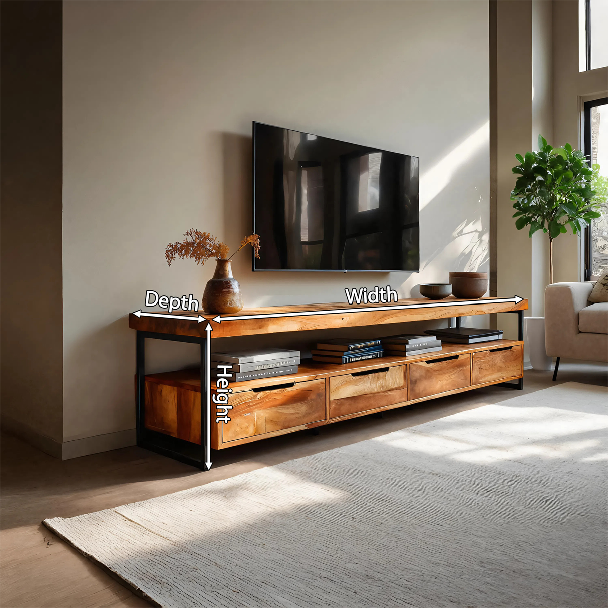 Elegant TV Cabinet With Functional Design For Media Equipment