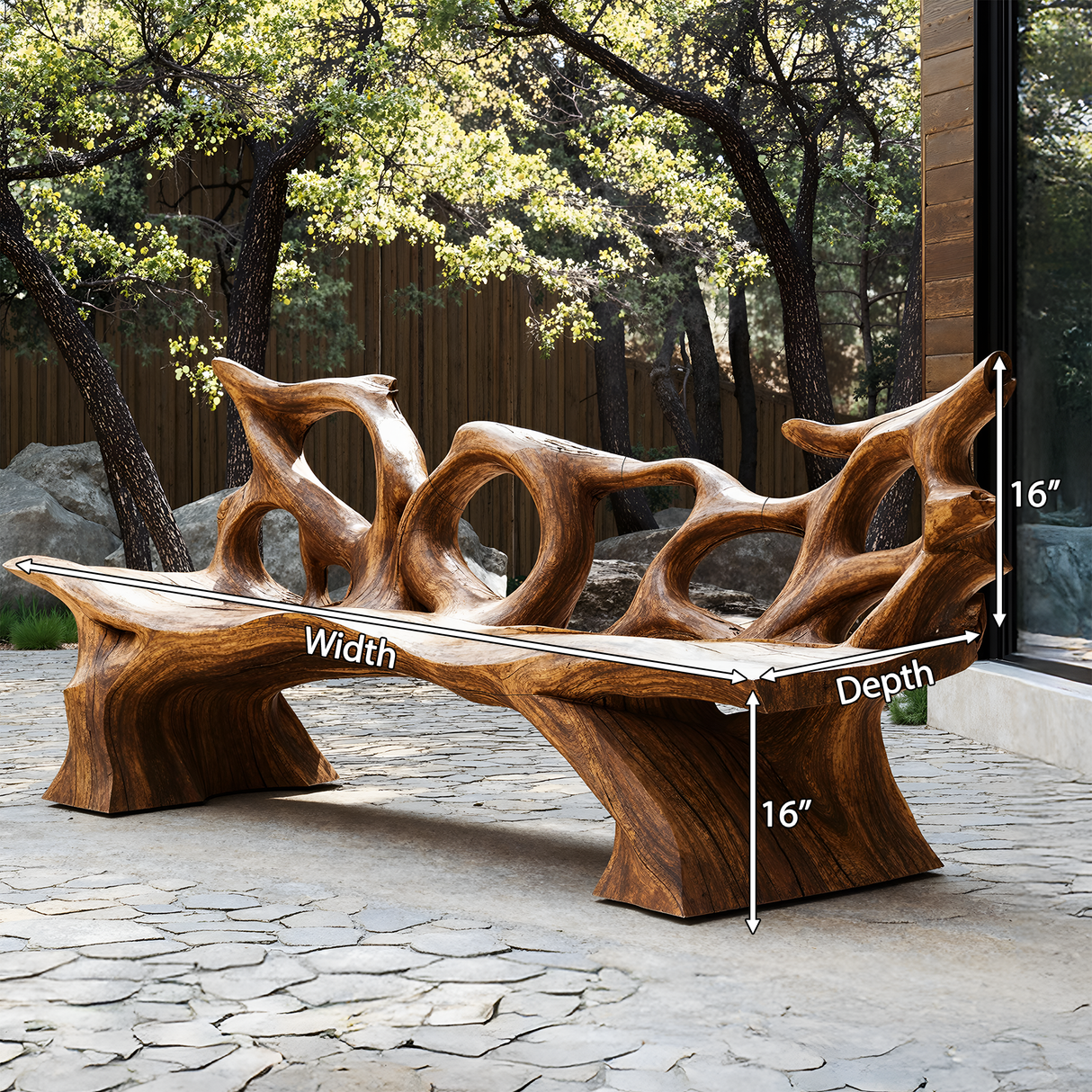 Mid Century Branch Bench Entryway Furniture For Compact Foyers
