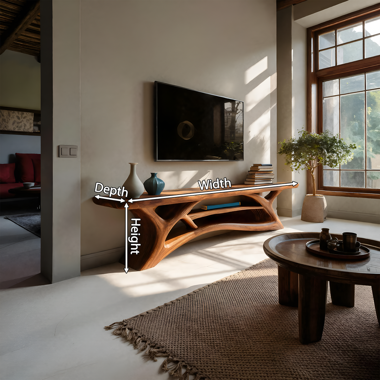 Modern TV Shelf Multi-tiered Design For Living Decor