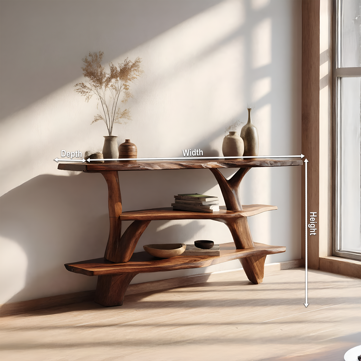 Modern Live Edge Entryway Table For Bedroom Furniture Decoration
