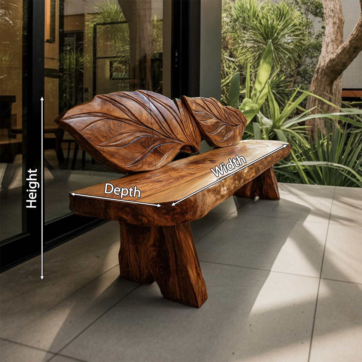 Live Edge Solid Wood Bench For Entryway Interior Decor