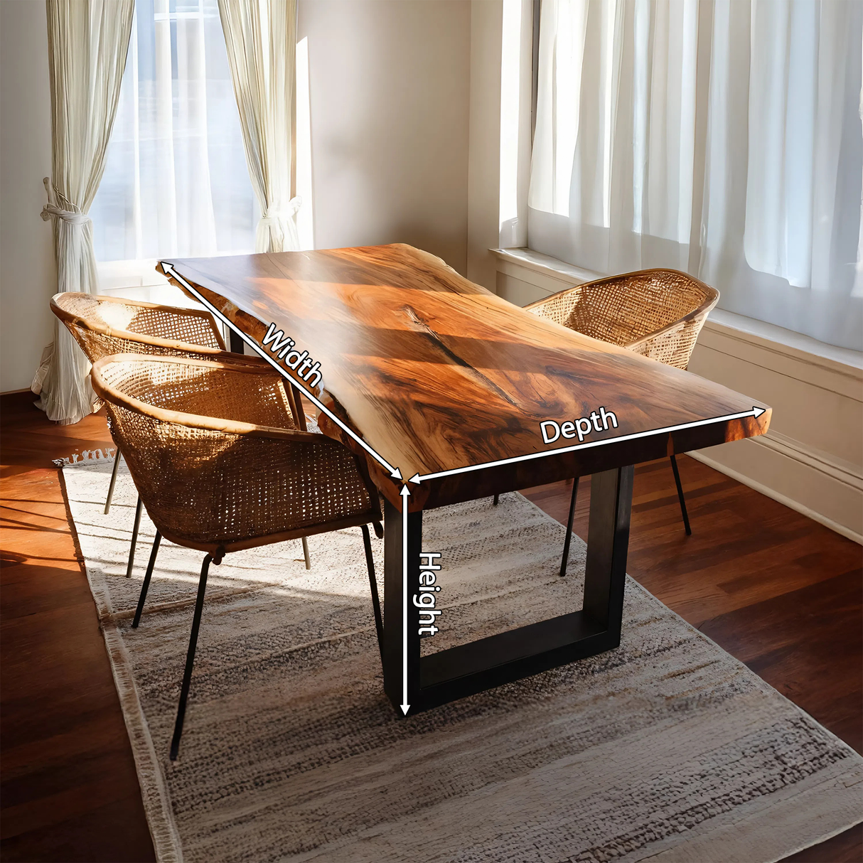 Kitchen Decor Farmhouse Live Edge Dining Table Rustic Look