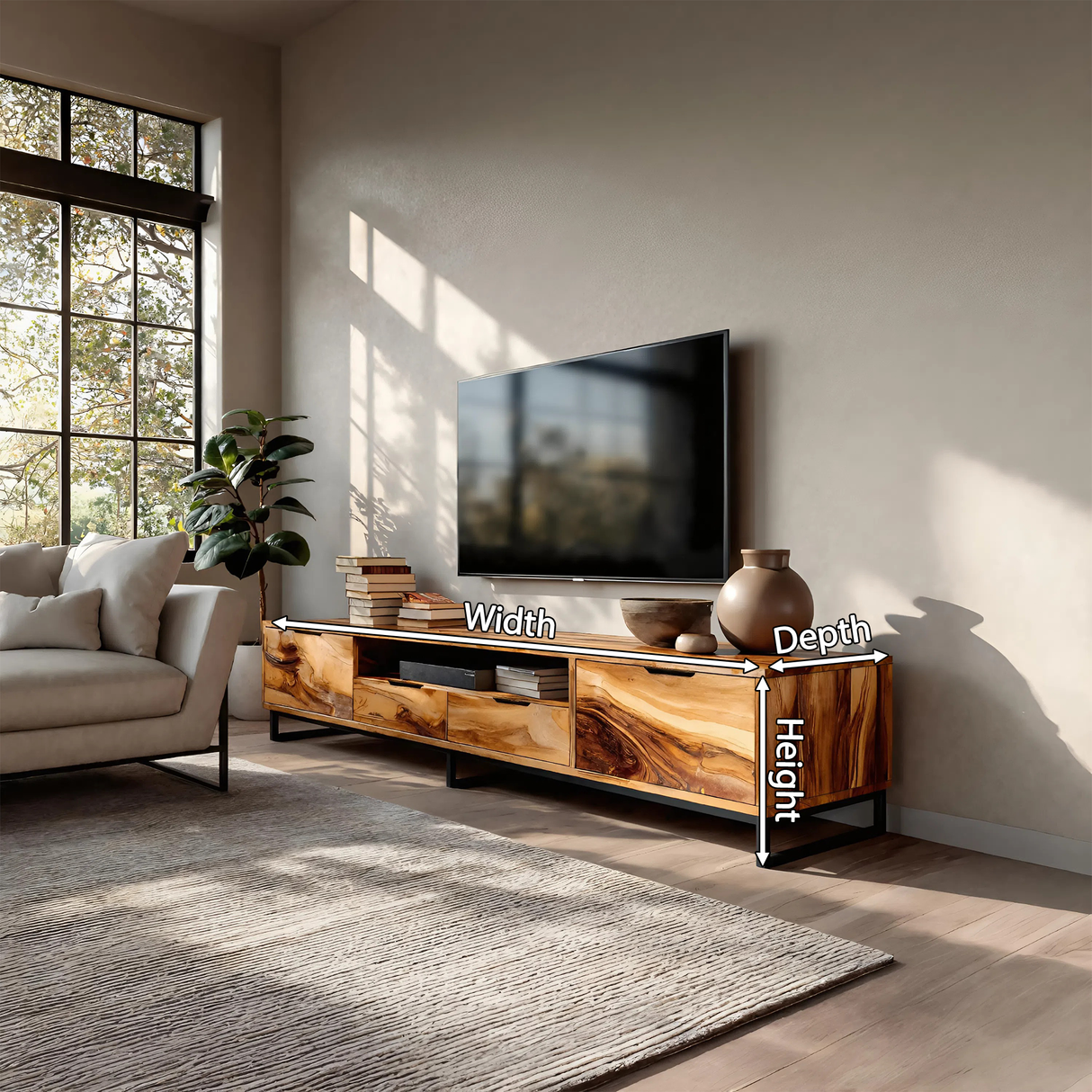 Modern TV Stand With Functional Storage For Living