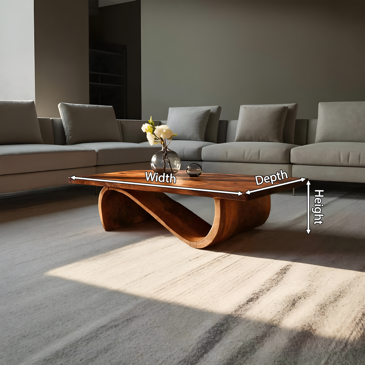 Minimalist Coffee Table Unique Base Design For Living Room