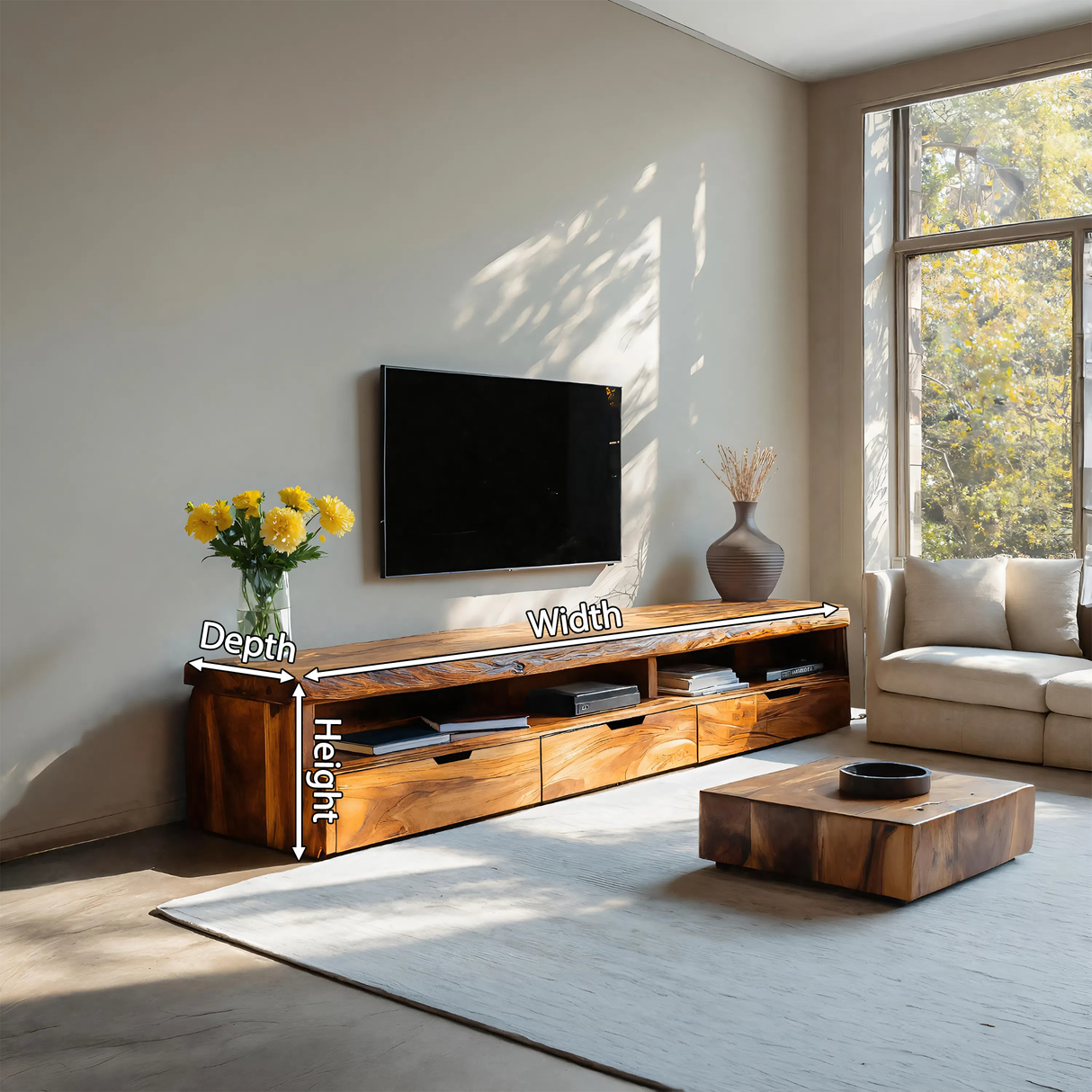 Handcrafted TV Console For Stylish Living Room Setup