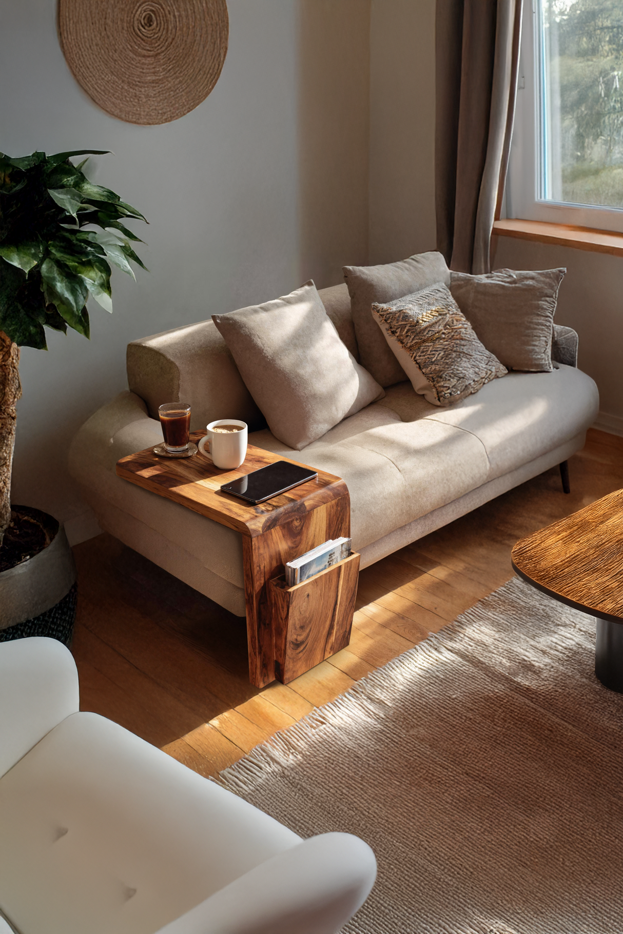 Modern Solid Wood Armrest For Living Room Decor