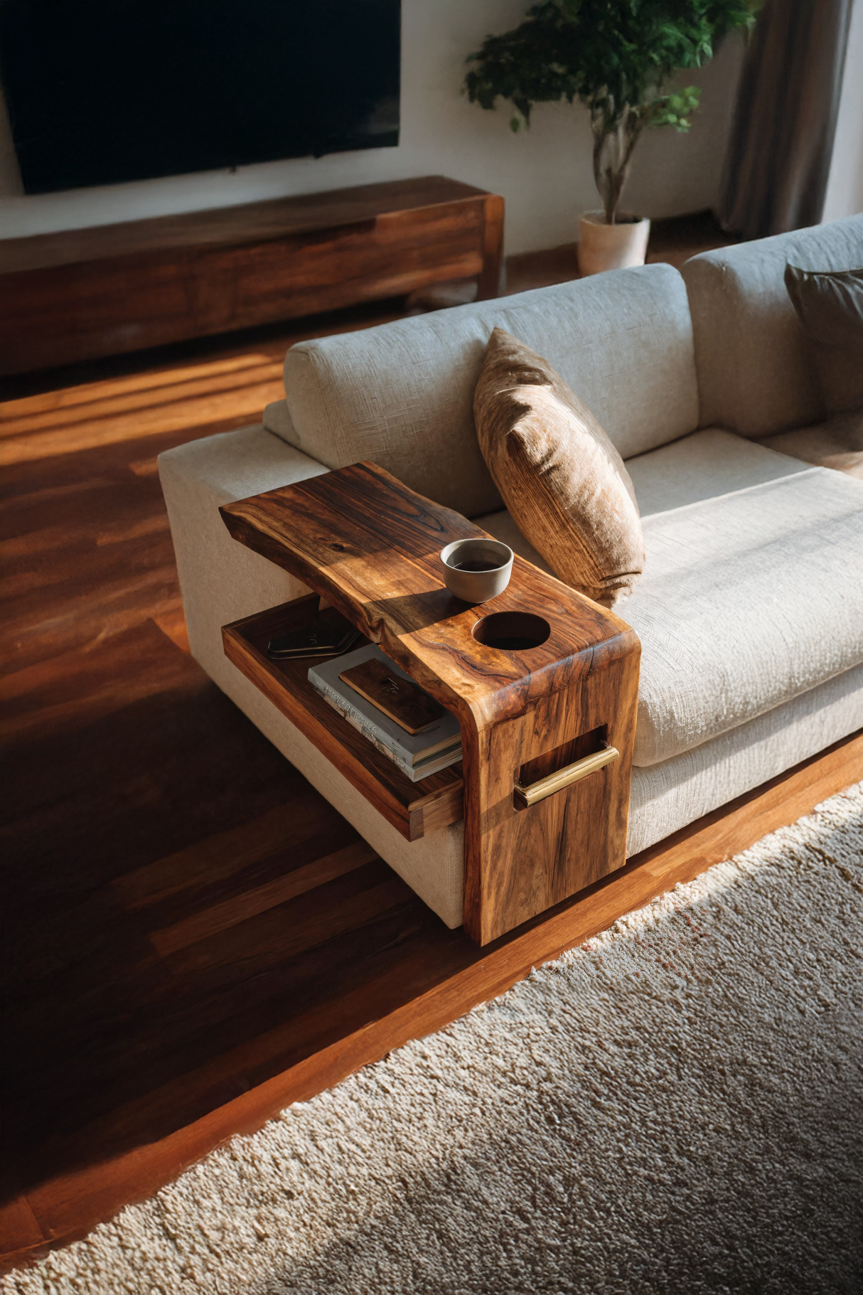 Farmhouse Solid Wood Side Table For Furniture Accent