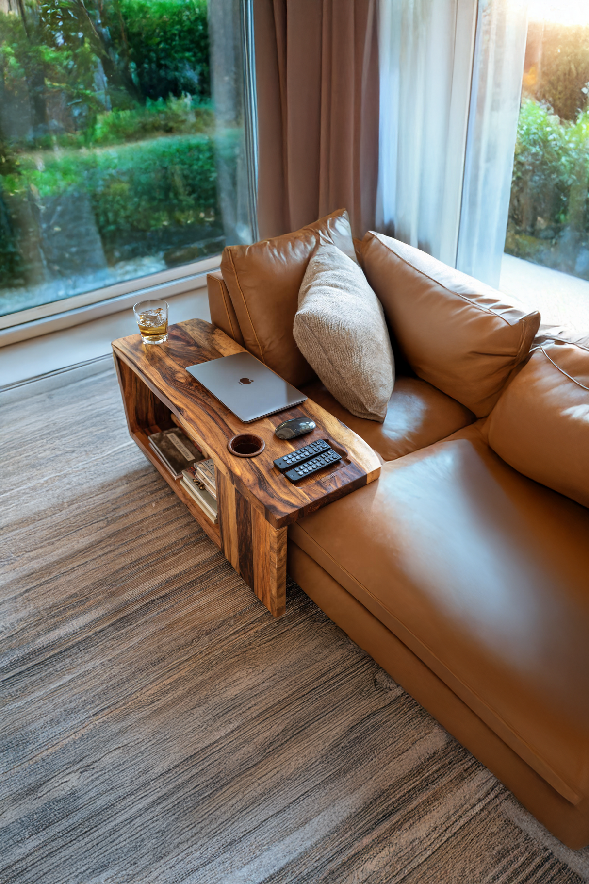 Rustic Live Edge Side Table For Warm Home Interior