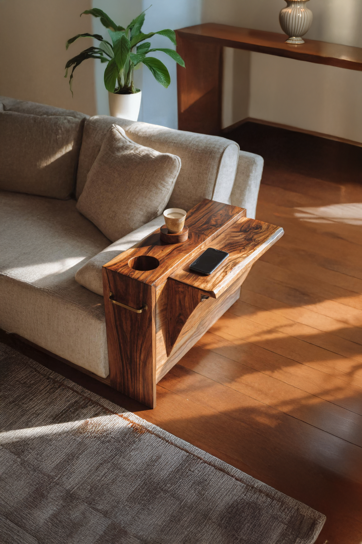 Mid Century Wooden Side Table For Bedroom Or Lounge