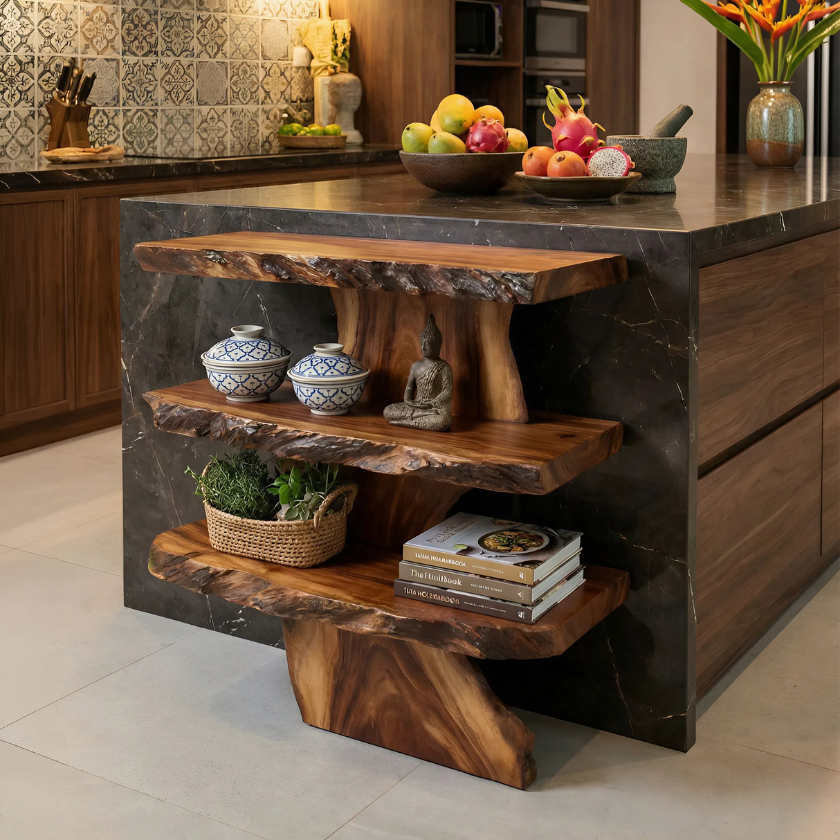 Farmhouse Large Display Shelf For Entryway Storage And Rustic Decor