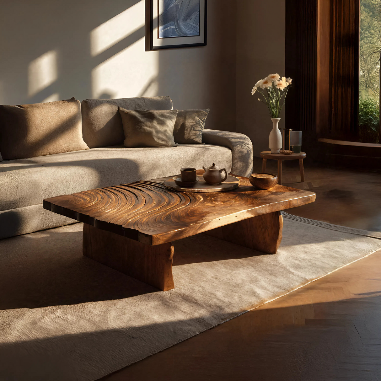 Mid Century Abstract Coffee Table For Living Room Decor