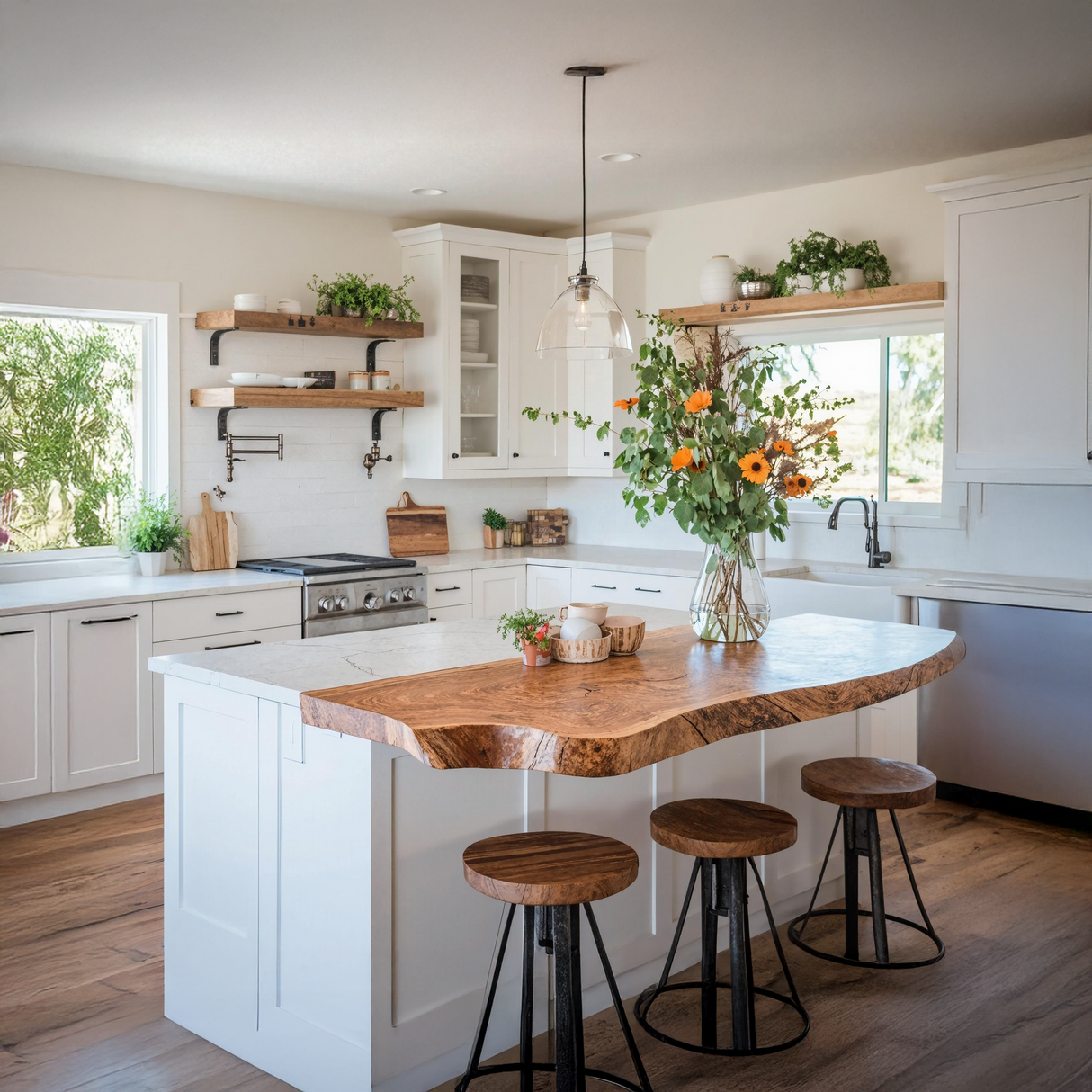 Handcrafted Live Edge Countertop Custom Kitchen Surfaces