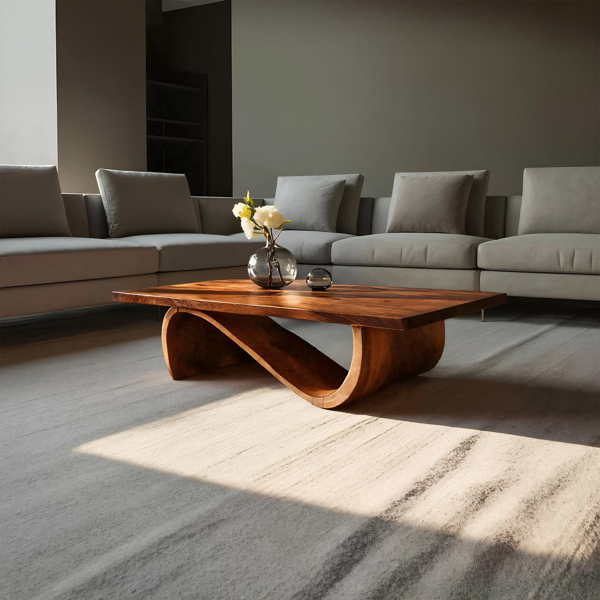 Minimalist Coffee Table Unique Base Design For Living Room