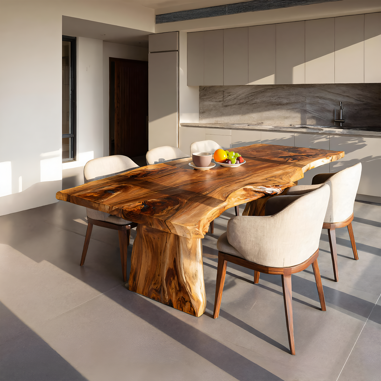 Handcrafted Live Edge Dining Table For Modern Kitchen