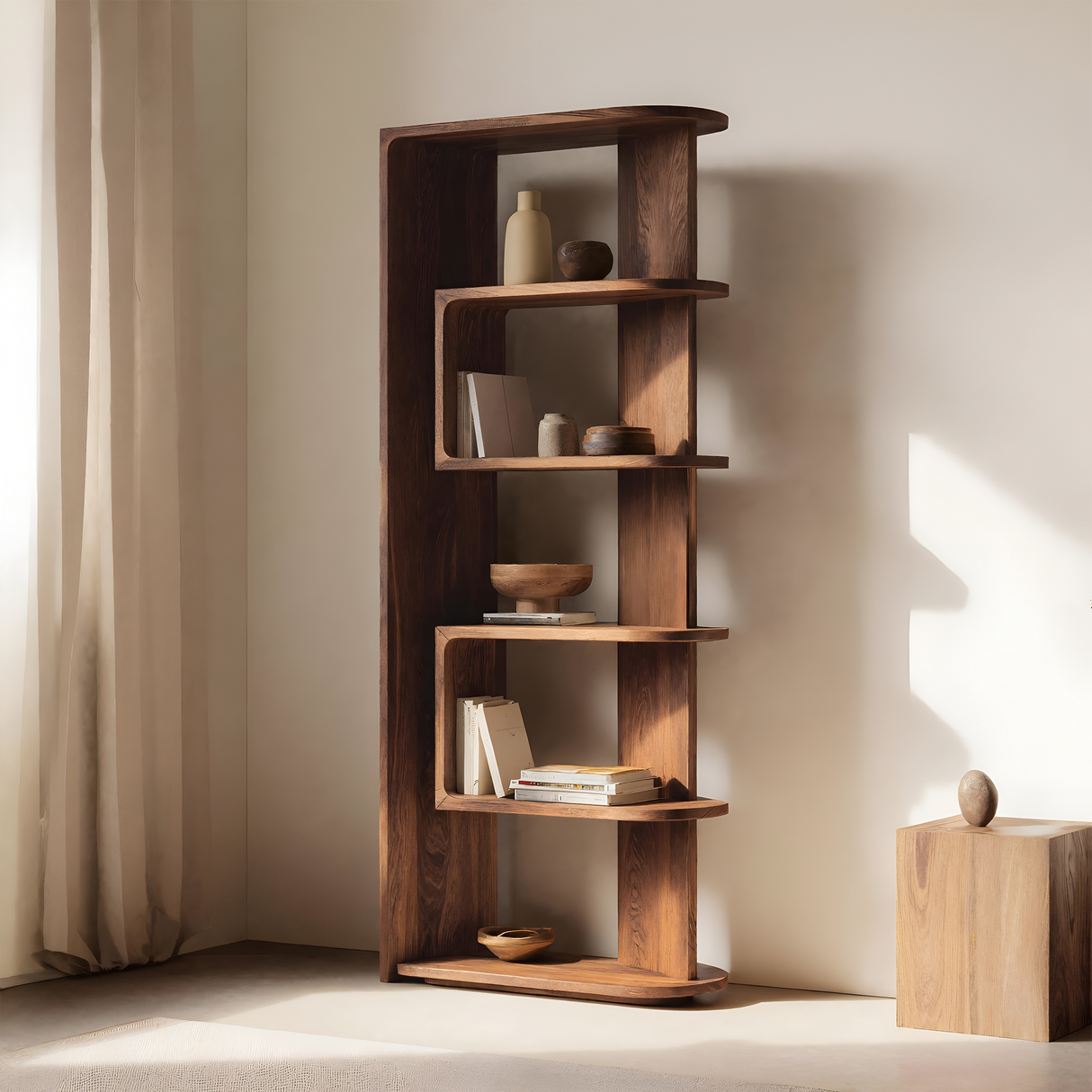 Minimalist Vertical Display Bookshelf For Living Room