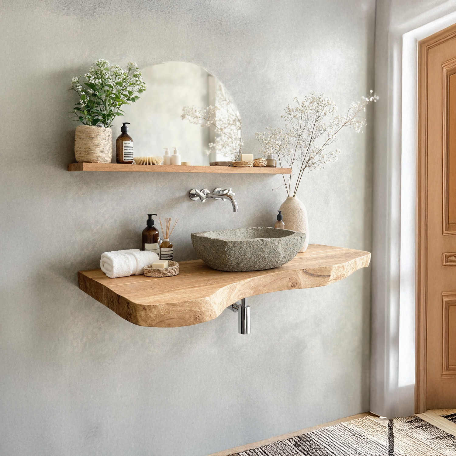 Rustic Live Edge Vanity For Modern Bathroom Designs