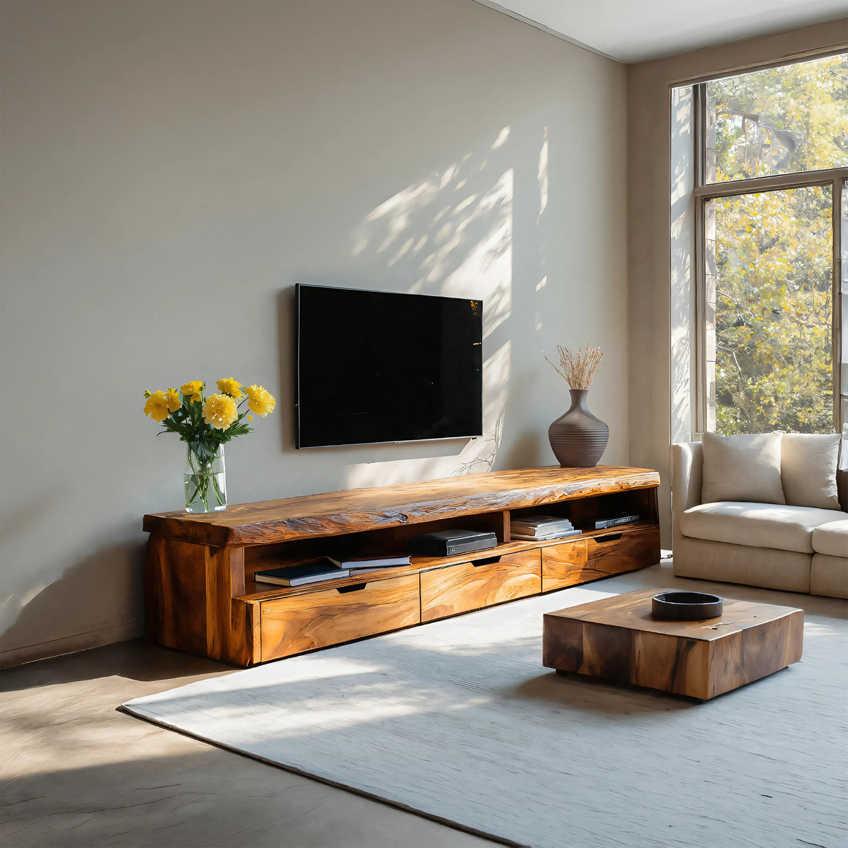Handcrafted TV Console For Stylish Living Room Setup