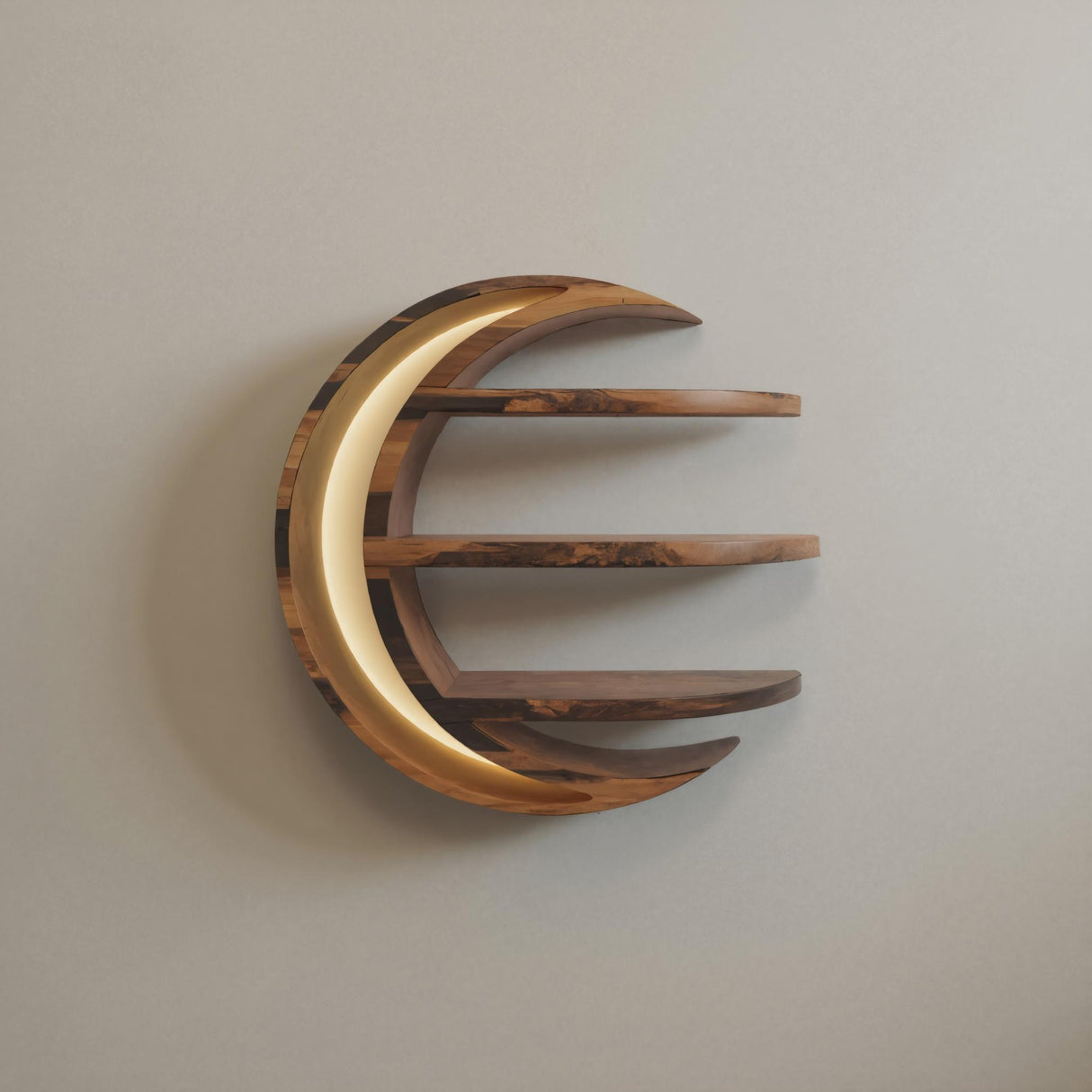 Modern Moon Shelf Crescent Wall Display For Bedroom And Nursery