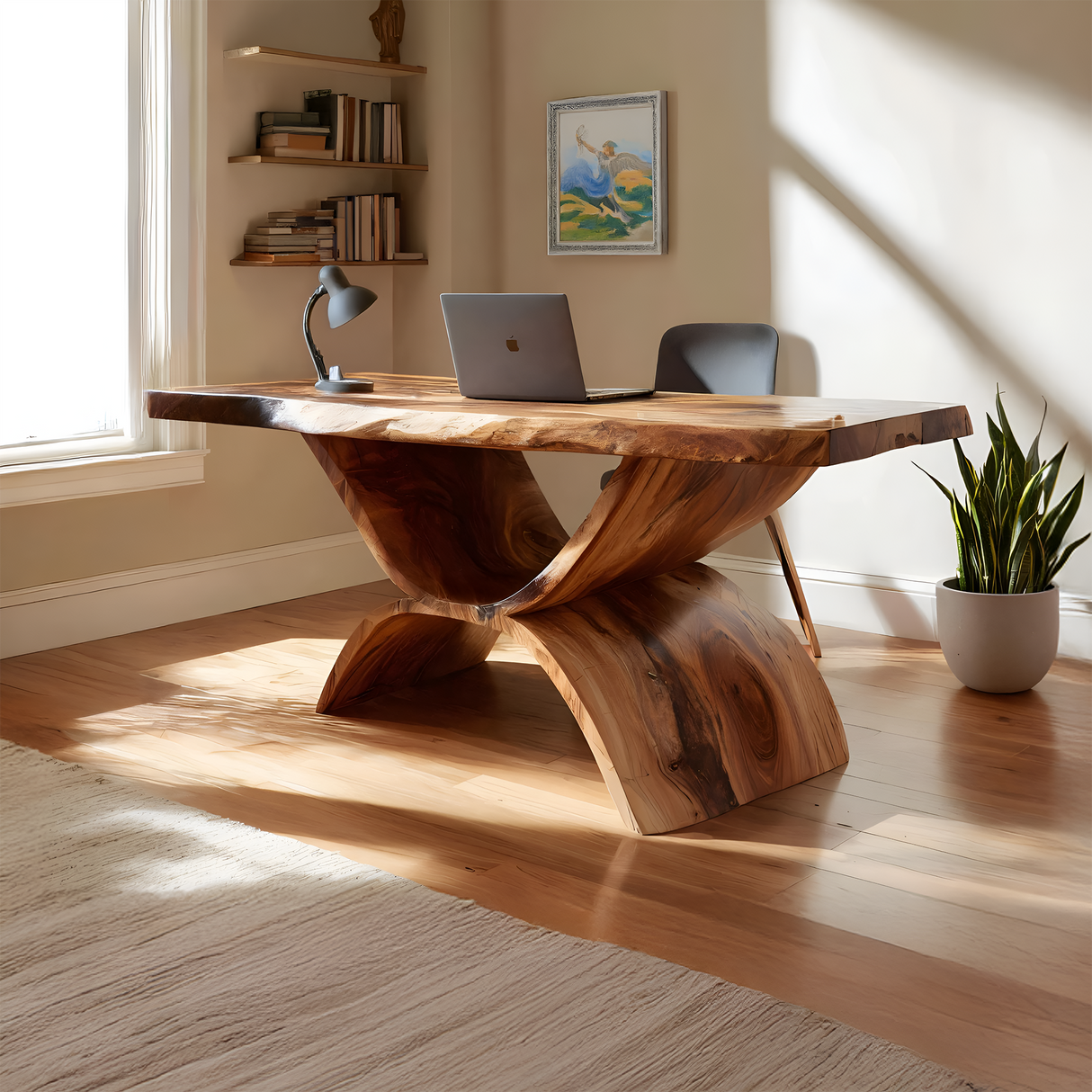 Handcrafted Solid Wood Desk For Home Office And Living Room