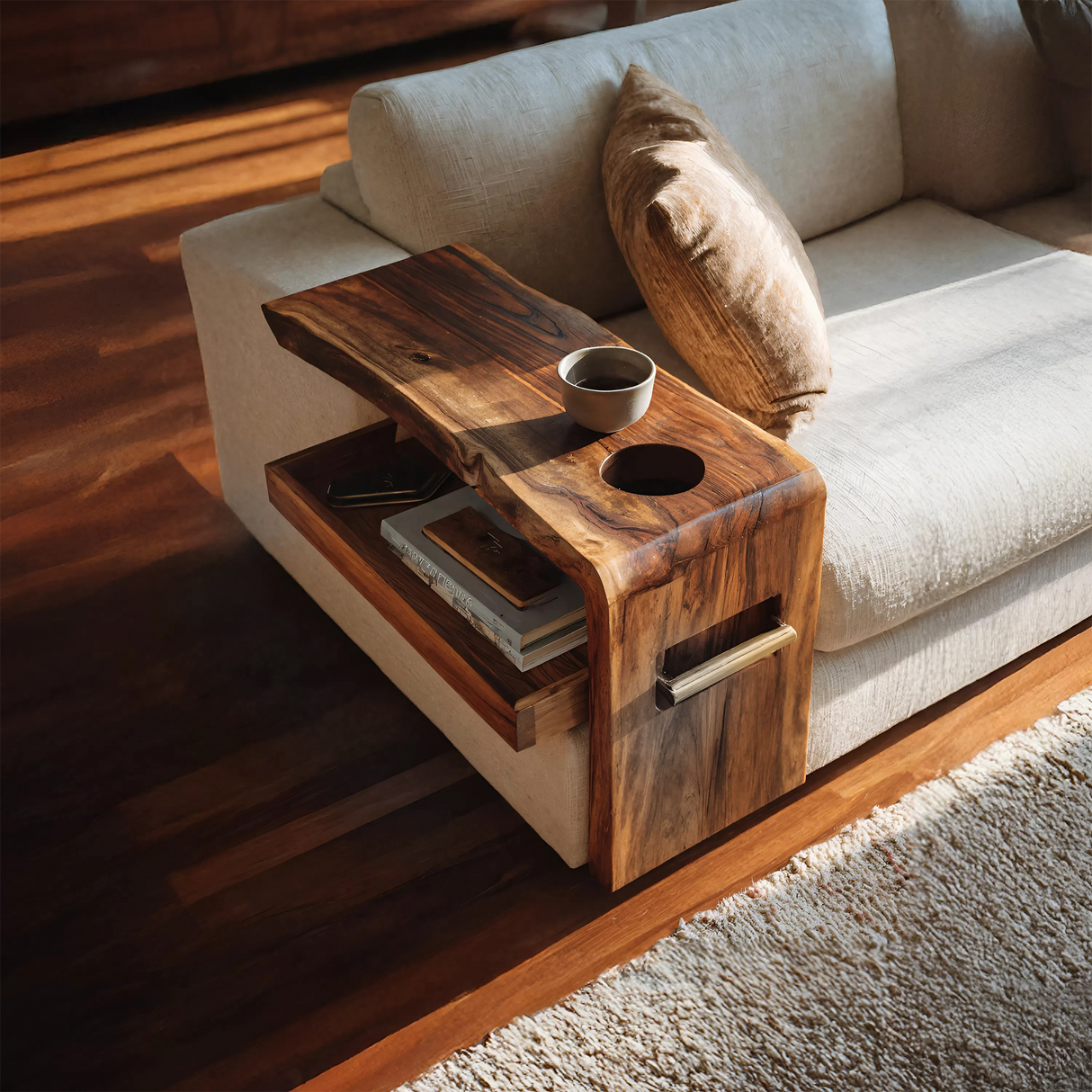 Farmhouse Solid Wood Side Table For Furniture Accent