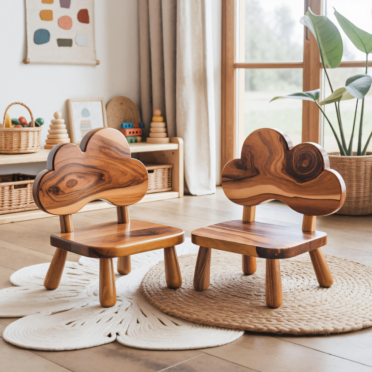 Whimsical Cloud Shaped Kids Chair For Montessori Nursery Or Playroom