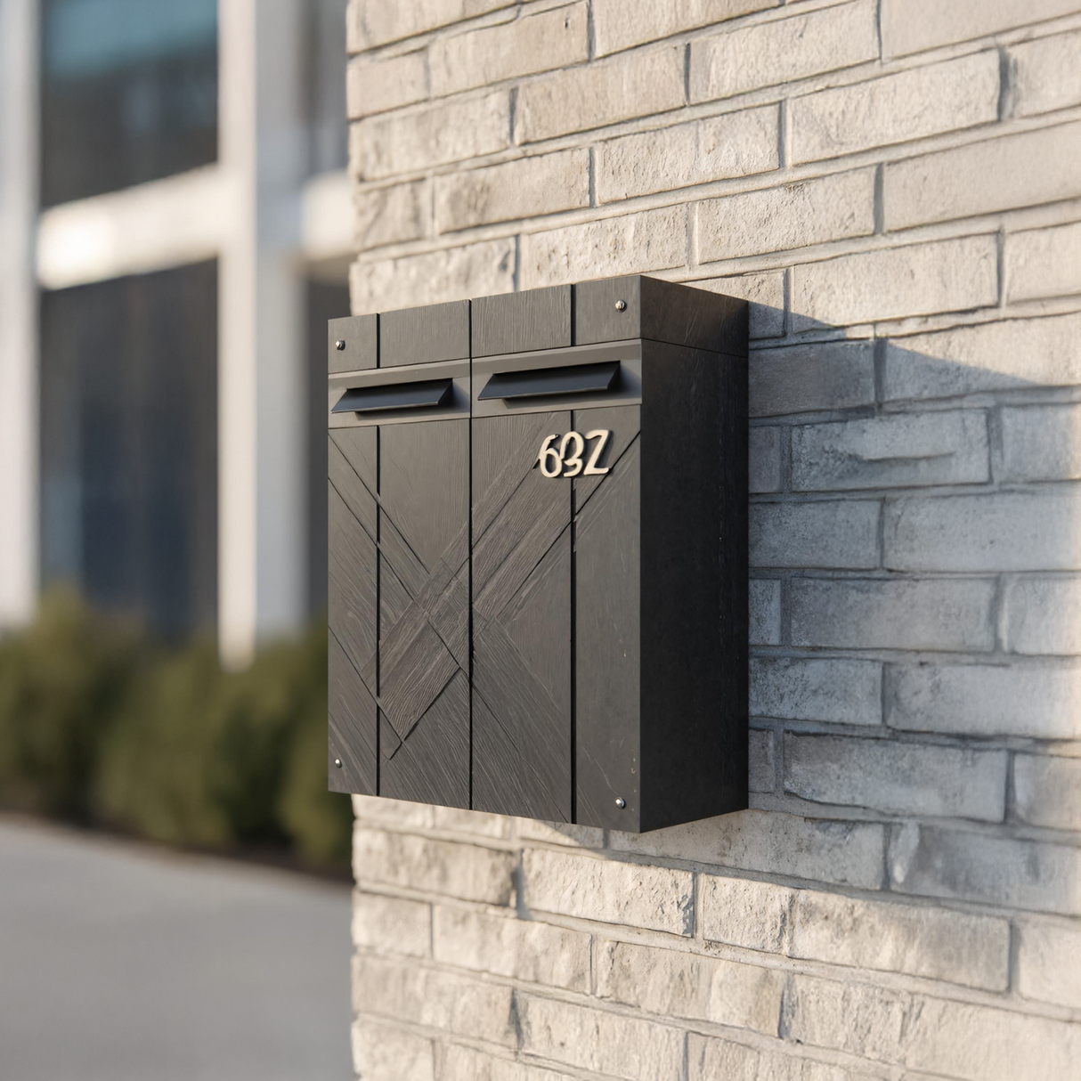 Modern Solid Wood Sculpture Mailbox For Outdoor Rustic Patio Design